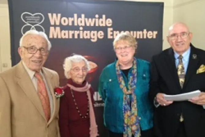 L R John and Ann Betar 2013 Longest Married Couple Project winners with Diane and Dick Baumbach coordinators of the WWME project Credit WWME CNA 2 15 13