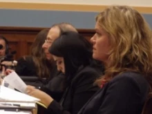(L to R) Bishop William Lori, Asma Uddin and Jeanne Monahan testify before the House Judiciary Committee on Feb. 28, 2012.