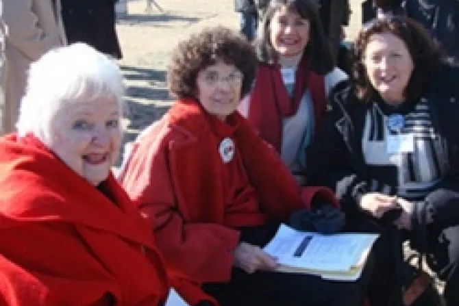 L to R Dee Becker Nellie Gray Georgette Forney and Janet Morana Credit  Priests for Life CNA US Catholic News 8 14 12