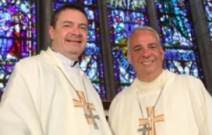 Bishops-designate Robert Brennan and Nelson Perez (L to R).   Gregory A. Shemitz--The Long Island Catholic.