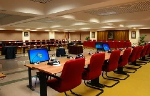 The Legionaries of Christ are meeting in this General Chapter room during closed door sessions for most of January.   Legionaries of Christ