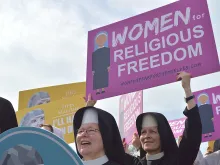 Sisters outside the Supreme Court, March 23, 2016. 
