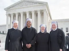Little Sisters of the Poor outside the Supreme Court of the Unite States after oral arguments for their case against the HHS mandate, April 14, 2016. 
