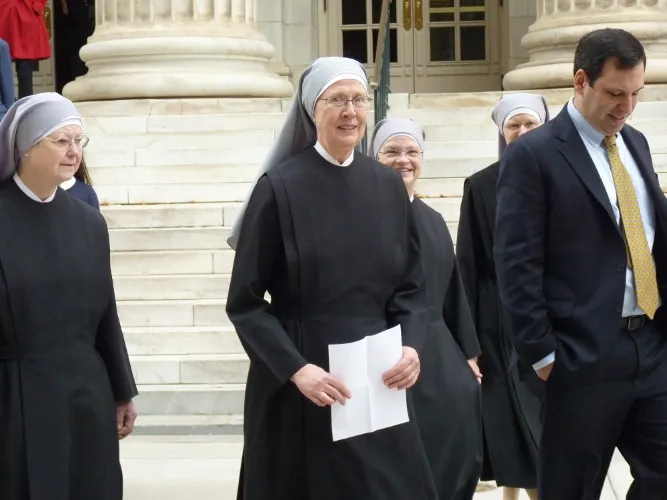 Mother Loraine Maguire and the Little Sisters of the Poor outside the 10th Circuit Court of Appeals. ?w=200&h=150