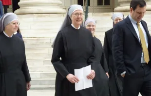 Mother Loraine Maguire and the Little Sisters of the Poor outside the 10th Circuit Court of Appeals.   Mary Rezac/CNA.