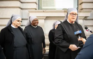 Little Sisters of the Poor after oral arguments in a lawsuit over the contraception mandate. Becket.