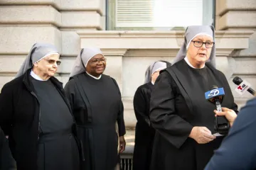 Little Sisters of the Poor after oral arguments in a lawsuit over the contraception mandate Credit Becket