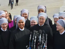 Little Sisters of the Poor outside the Supreme Court where oral arguments were heard on March 23, 2016 in the Zubik v. Burwell case. 