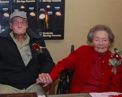 Marshall and Winnie Kuykendall, the winners of the Longest Married Couple Contest. ?w=200&h=150