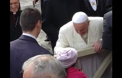 Jersey Vargas (bottom center) meets Pope Francis after the General Audience at St. Peter's Square, March 26, 2014. ?w=200&h=150