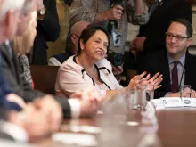 Lou Leon Guerrero, governor of Guam, at a White House meeting with governors-elect, Dec. 13, 2018. 