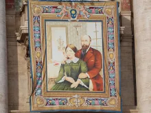  A Vatican tapestry of Louis and Zelie Martin, who were canonized on Oct. 18, 2015 in St. Peter's Square. 