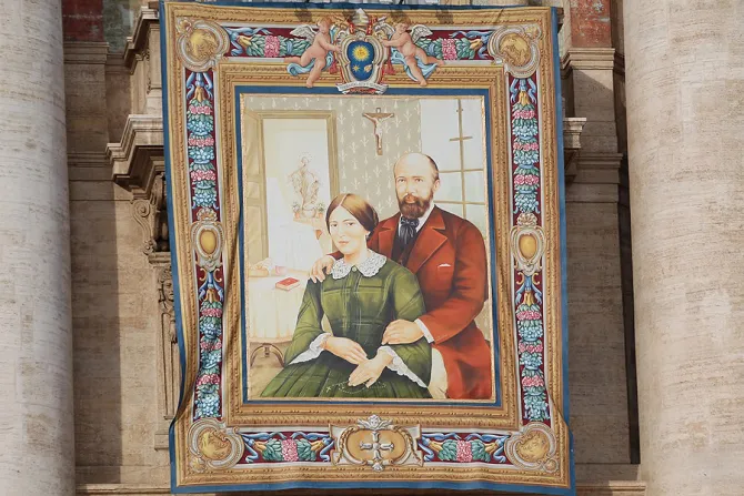 Louis and Zelie Martin who were canonized on October 18 2015 in St Peters Square Credit Martha Calderon CNA 10 18 15