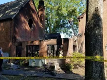 Our Lady of Lourdes, Monroe, North Carolina, after a July 28 fire. Courtesy photo.