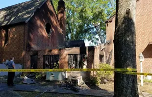 Our Lady of Lourdes, Monroe, North Carolina, after a July 28 fire. Courtesy photo. 