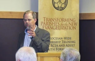 Lucas Pollice gives a training session in Rapid City, SD. Courtesy of Augustine Institute.