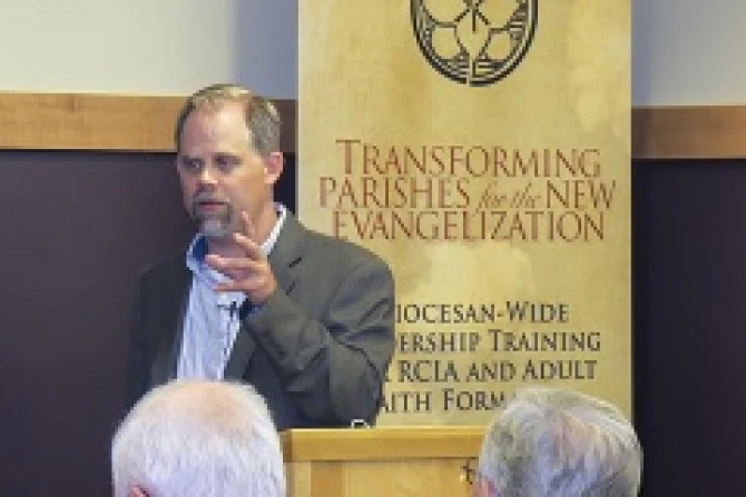 Lucas Pollice gives a training session in Rapid City SD Courtesy of Augustine Institute CNA US Catholic News 7 29 13