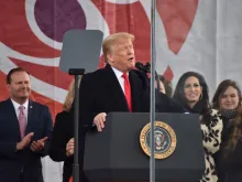 President Donald Trump at the 2020 March for Life. 