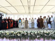 Pope Francis attends an interreligious meeting in the Plain of Ur, Iraq, March 6, 2021. Photo credits: Vatican Media.