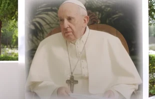 Pope Francis delivers his International Day of Human Fraternity message Feb. 4, 2021. Screengrab from Vatican YouTube channel.