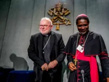 Bishop Andrew Nkea Fuanya at a Vatican press briefing, Oct. 24, 2018. 
