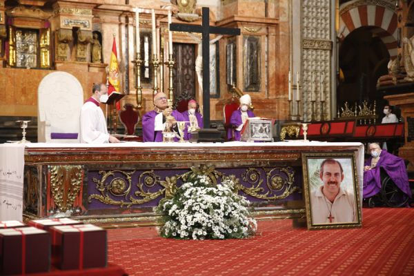 Bishop Demetrio Fernández of Córdoba says Mass to mark the close of the diocesan phase of the beatification cause of Pedro Manuel Salado in Córdoba, Spain, March 20, 2021. Credit: Diocese of Córdoba. 