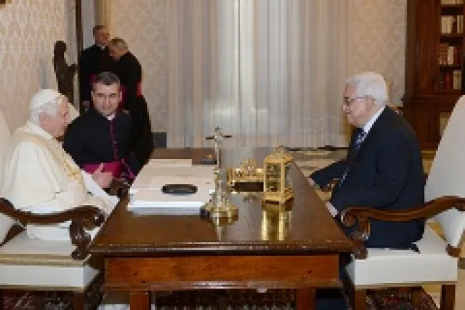 Mahmoud Abbas Meets Pope Benedict XVI Thaer Ghanaim PPO via Getty Images CNA Vatican Catholic News 12 17 12