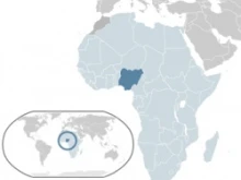 Nigeria, highlighted in blue on the map of Africa.