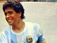 Diego Maradona in 1986. public domain.