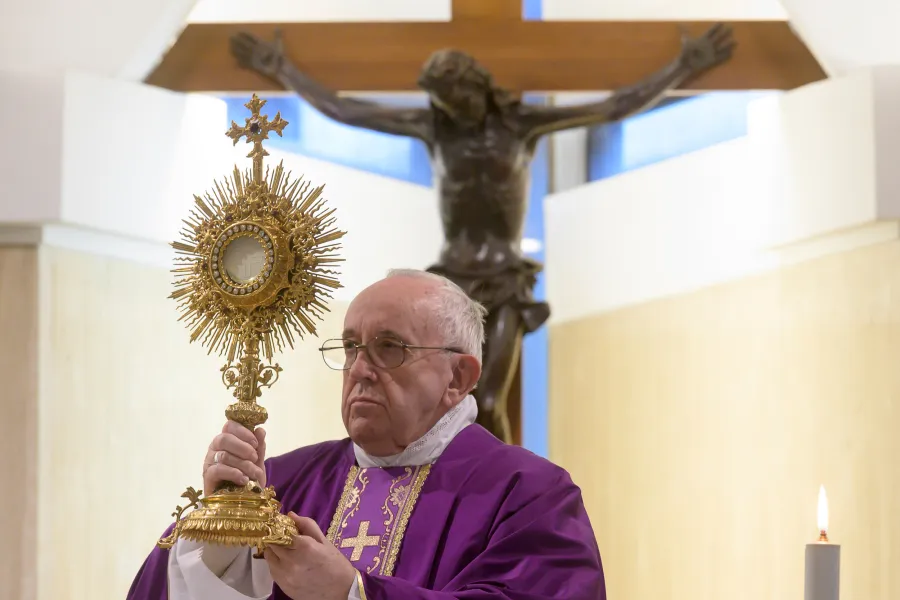 Pope Francis' televised Mass and Eucharistic Adoration on March 21, 2020. ?w=200&h=150