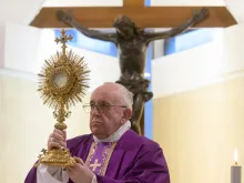 Pope Francis' televised Mass and Eucharistic Adoration on March 21, 2020. 