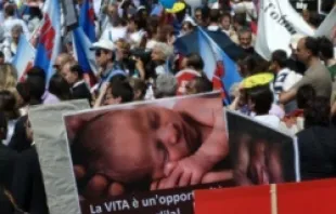 Participants in the March for Life in Rome 