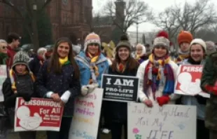 Young people participate in Washington, D.C.'s March for Life in Jan., 2012.   Michelle Bauman/CNA.