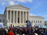 The March for Life outside the Supreme Court building in Washington, D.C., Jan. 22, 2015. 