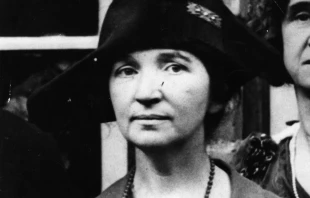 Margaret Sanger, founder of the birth control movement, at the Neo-Malthusian and Birth Control Conference in New York City.   General Photographic Agency/Getty Images.