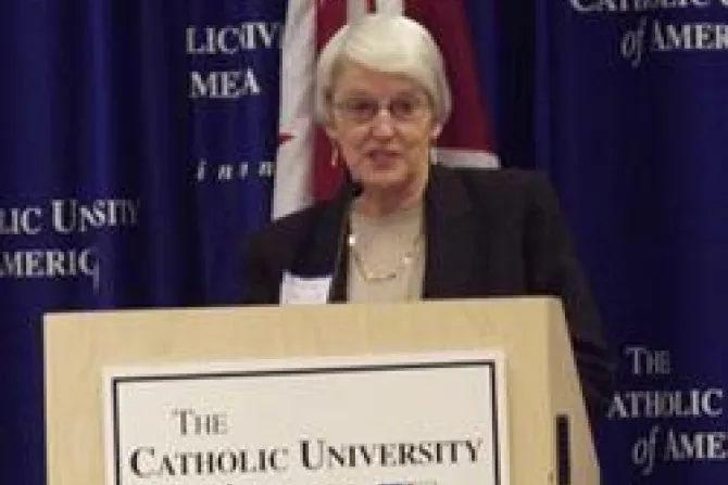 Marie Powell Executive Director of the Secretariat of Catholic Education speaks at a conference on Catholic schools and tuition tax credits CNA US Catholic News 11 30 11