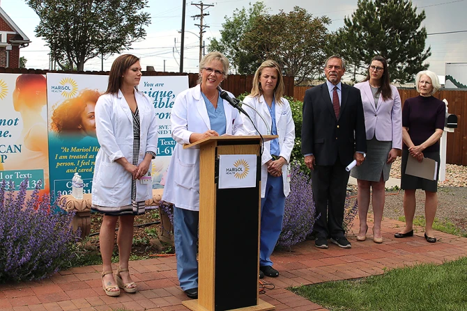 Marisol Health press conference May 2018 Credit Vanessa Chavez Marisol Health CNA