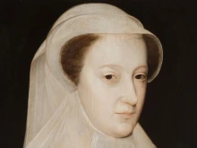 A detail from a portrait of Mary, Queen of Scots by François Clouet, 1560.