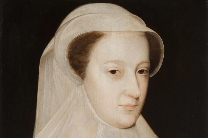 A portrait of Mary, Queen of Scots by François Clouet, 1560.