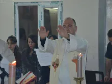 The Mass dedicating Our Lady's church at a refugee camp in Baghdad, Nov. 13, 2015. 