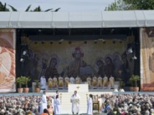 Mass on the opening day of the 50th International Eucharistic Congress at the RDS, Dublin. 
