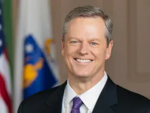 Massachusetts governor Charlie Baker, who signed H.140 into law April 8, 2019. 