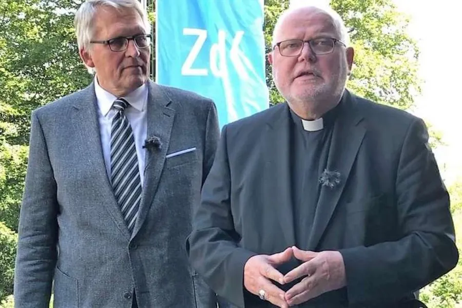 Cardinal Reinhard Marx and ZdK Chairman Thomas Sternberg on July 5, 2019 Photo: Martin Rothweiler / EWTN.TV.