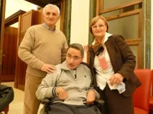 Maximiliano Tresoldi with his mother and father. 