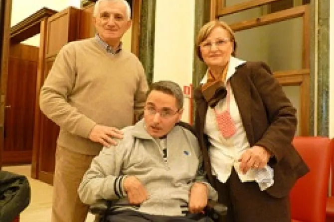 Maximiliano Tresoldi with his mother and father Credit Marta Jimnez Ibez CNA CNA US Catholic News 12 10 12