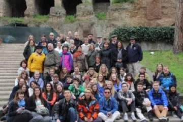 Members of the Chesterton Academy and the American Chesterton Society joined together for a pilgrimage to Rome Credit Kelly Krach CNA 4 26 13