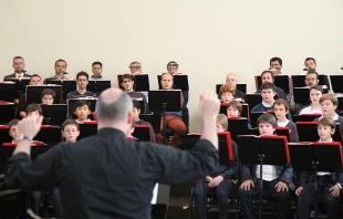 Members of the Sistine Chapel Choir, Cappella Musicale Pontificia, sing for journalists at the Vatican on Nov. 14, 2014.   Bohumil Petrik/CNA.