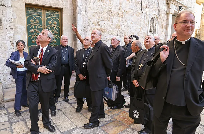 Bishops from the U.S. make a pilgrimage to the Church of the Holy Sepulchre, Sept. 11, 2014. ?w=200&h=150