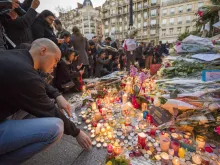 Memorial for Paris attacks at Bataclan Theater, Paris. 