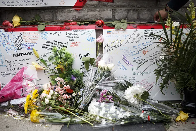 Memorial for victims of crash on Yonge St at Finch Ave in Toronto Canada Credit Cole Burston Getty Images CNA 1